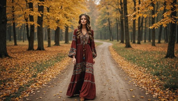 Robe longue automne bohème : styles et couleurs à adopter
